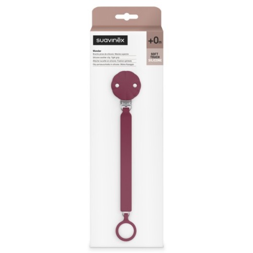 Кліпса для пустушок Suavinex Wonder бордова (402545)