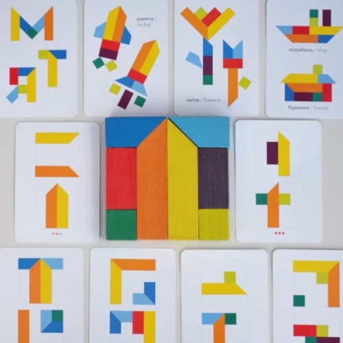 Розвиваюча іграшка Ігротеко Танграм 8 ел. + картки із завданнями (900446)