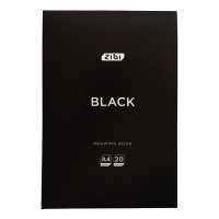 Альбом для малювання ZiBi (планшет) А4 BLACK, 20 аркушів, клеєний блок, чорний (ZB.1465-01)