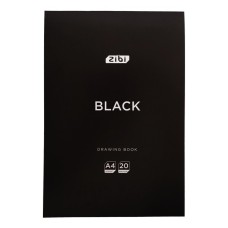 Альбом для малювання ZiBi (планшет) А4 BLACK, 20 аркушів, клеєний блок, чорний (ZB.1465-01)