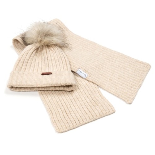 Шапка дитяча Na з шарфом (NA 1180-54-beige)
