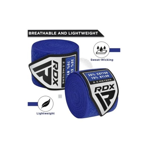 Бинт для спорту RDX Hand Wraps Blue 2.5м (HWJ-RU)