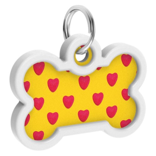 Адресник для тварин WAUDOG Smart ID з QR паспортом "Серця", кістка 40х28 мм (0640-0203)