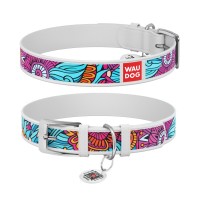 Нашийник для тварин WAUDOG Design з QR паспортом "Літо" Ш 12 мм Д 18-24 см білий (374715)