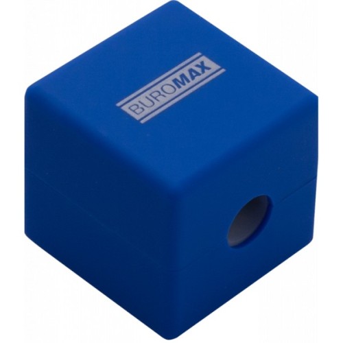 Точилка Buromax CUBE RUBBER TOUCH пластиковий корпус контейнер (BM.4757-1)