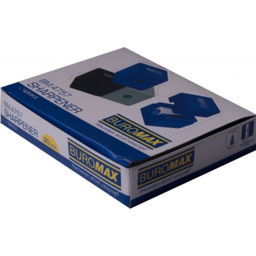Точилка Buromax CUBE RUBBER TOUCH пластиковий корпус контейнер (BM.4757-1)