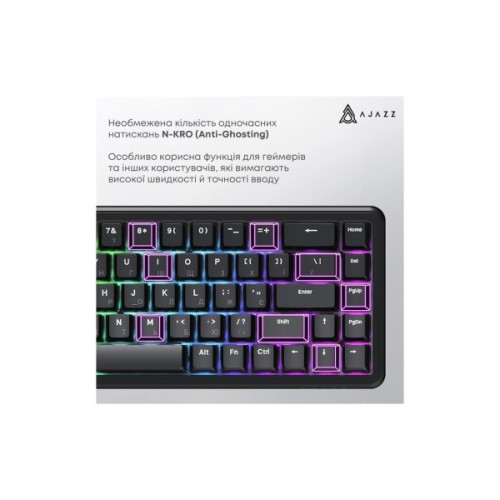 Клавіатура Ajazz AK680 MAX Magnetic Switch RGB USB Black (AK680-WM-B-A)