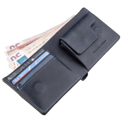 Портмоне Grande Pelle Унісекс на магніті Синє (11209)