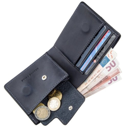 Портмоне Grande Pelle Унісекс на магніті Синє (11209)