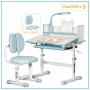 Парта зі стільцем ErgoKids Blue ( +полка+лампа) (BD-24 BL)