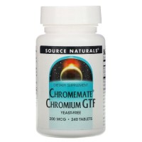 Мінерали Source Naturals Хром GTF 200мкг, ChromeMate, 240 таблеток (SNS-00107)