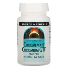 Мінерали Source Naturals Хром GTF 200мкг, ChromeMate, 240 таблеток (SNS-00107)