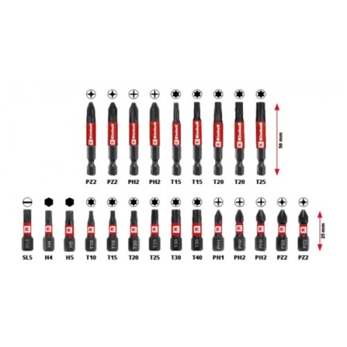 Набір біт Einhell біт і головок, 1/4", 28шт, кейс (108703)