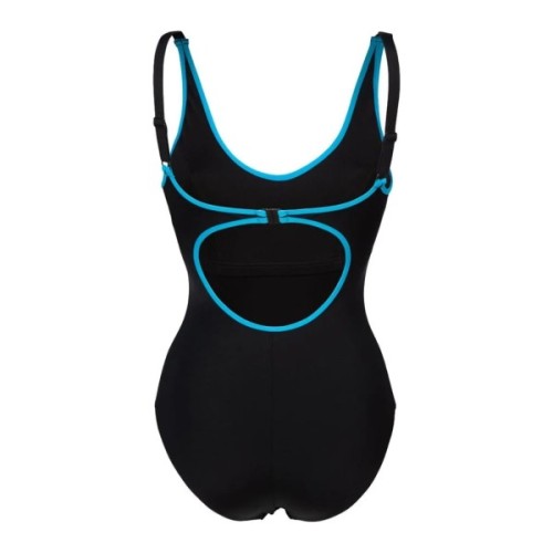 Купальник Arena Tania Clip Back Swimsuit One P 005974-580 чорний, блакитний 38 (3468336865279)