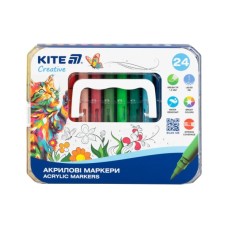 Художній маркер Kite набір маркери акрилові з рідкими чорнилами, 24 кольорів (K-1162)