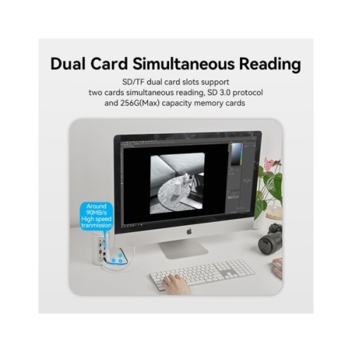 Концентратор Vention USB3.1 Type-C to HDMI/VGA/USB3.0x3/RJ45/SD/TF/TRRS 3.5m/PD/DC100W12-in-1 (TPHWC-EU)