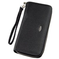Гаманець Kivi З зернистої екошкіри Чорний (19045)