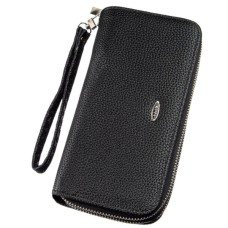 Гаманець Kivi З зернистої екошкіри Чорний (19045)