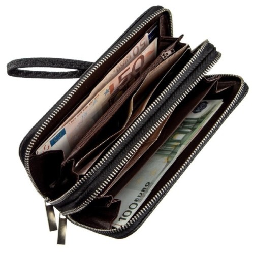 Гаманець Kivi З зернистої екошкіри Чорний (19045)