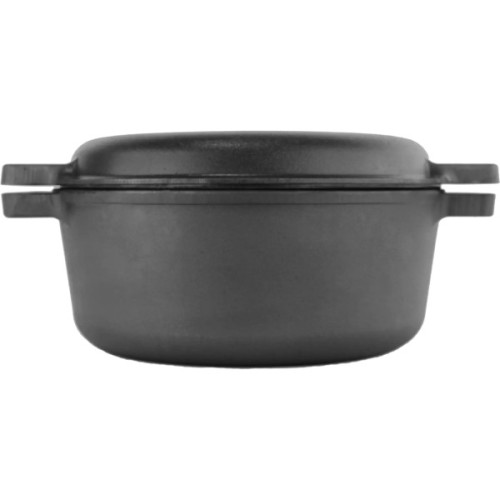 Каструля Brizoll чавунна з кришкою-сковородою 6 л (P-6L-2)