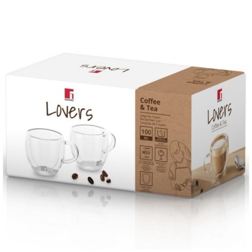Набір чашок Bergner Coffee & Tea lovers 100 мл 2 шт (BG-20114-MM)