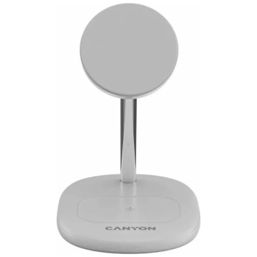 Зарядний пристрій Canyon wireless charger WCS-205 15W Qi2 2in1 w/o adapter White (CNS-WCS205WW/A)