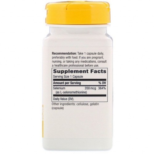 Мінерали Nature's Way Селен, Selenium, 200 мкг, 100 капсул (NWY-41081)