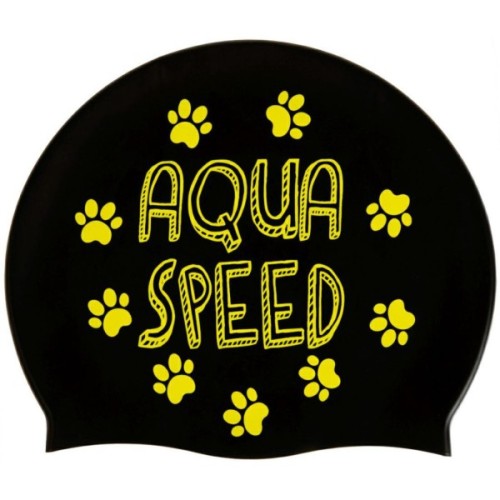 Шапка для плавання Aqua Speed Kiddie 142-07 60649 чорний, принт Діт OSFM (5905718606498)