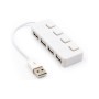 Концентратор Voltronic USB 2.0 to 4xUSB with LED buttons white (YT-H4L-W)