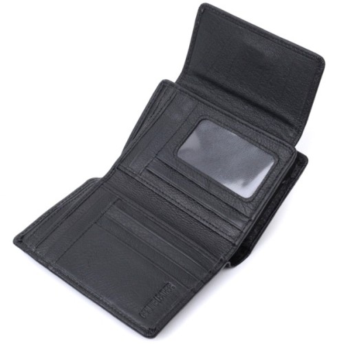 Гаманець ST Leather З натуральної шкіри Чорний (22740)