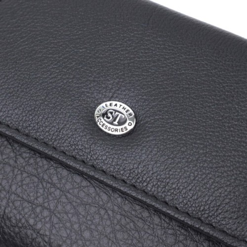 Гаманець ST Leather З натуральної шкіри Чорний (22740)