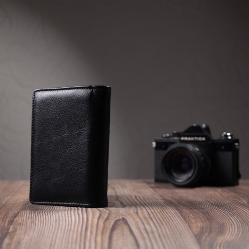 Гаманець ST Leather З натуральної шкіри Чорний (22740)