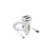 Зарядний пристрій XO 2xUSB 2.1A + cable USB to Micro 5P white (TZ08-M-WH)