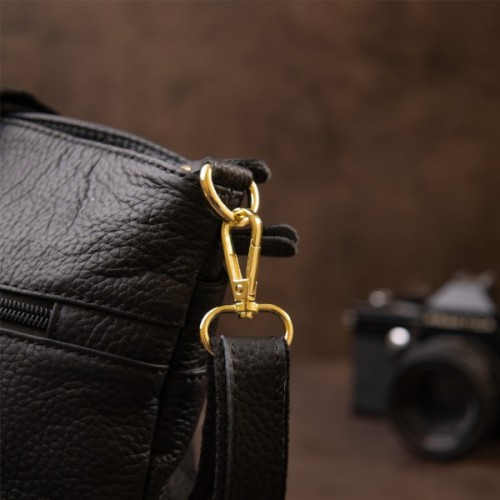 Сумка Vintage Жіноча компактна зі шкіри Чорна (20415)