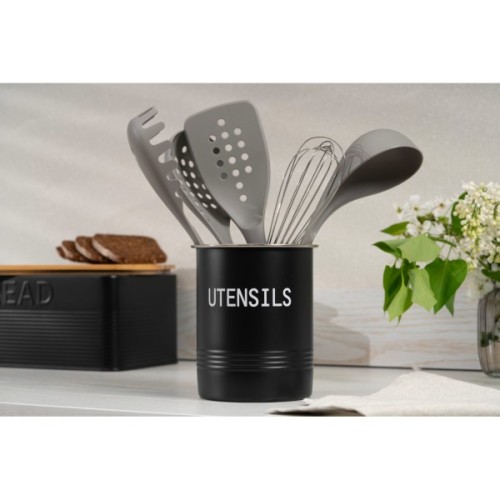 Підставка для кухонного приладдя Ardesto Midori 12х15.5см, метал, чорний (AR0915B)