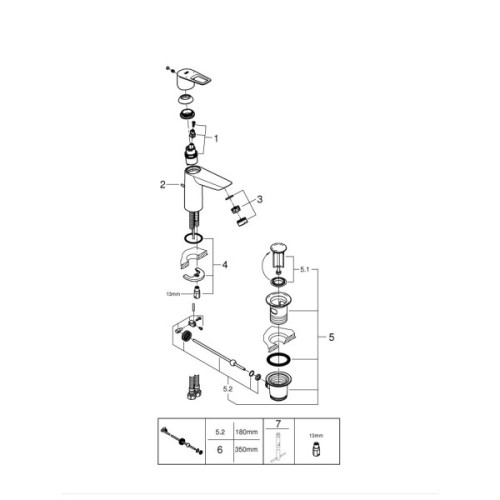 Змішувач Grohe M-Size BauLoop New (23762001)