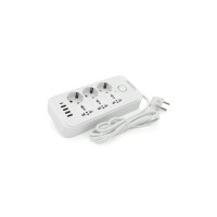 Мережевий фільтр живлення Voltronic F07U, 6 роз (3 EU+3 Universal), 4USB White (F07U-White)
