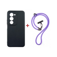Чохол до мобільного телефона Dengos Case + Cross-body Strap Xiaomi Redmi 15 Black+Purple (DG-KM-CCRB-44)
