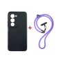 Чохол до мобільного телефона Dengos Case + Cross-body Strap Xiaomi Redmi 15 Black+Purple (DG-KM-CCRB-44)