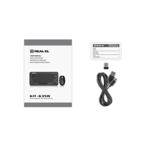 Комплект REAL-EL KIT-635W Wireless/Bluetooth Black (EL123100057)