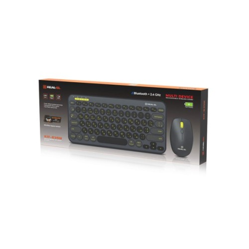 Комплект REAL-EL KIT-635W Wireless/Bluetooth Black (EL123100057)