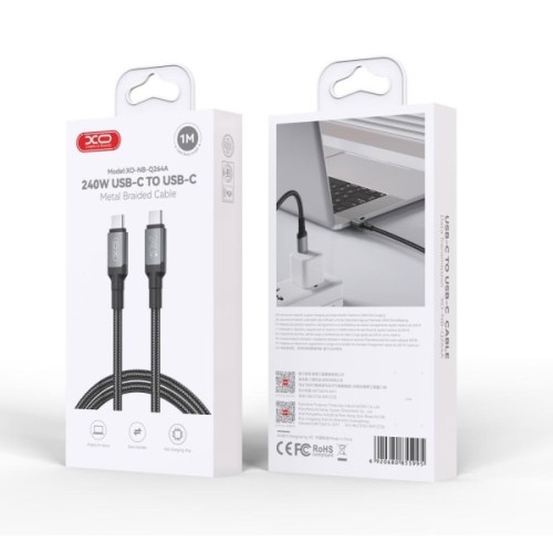Дата кабель USB-C to USB-C 1.0m 240W black XO (NBQ264A_С_Black)