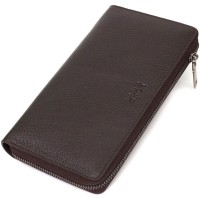 Гаманець Bond Accessories З одним відділенням з натуральної шкіри Коричнева (22032)