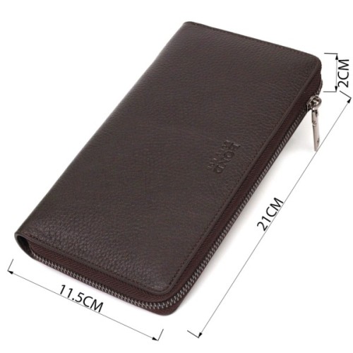 Гаманець Bond Accessories З одним відділенням з натуральної шкіри Коричнева (22032)