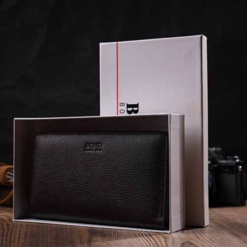Гаманець Bond Accessories З одним відділенням з натуральної шкіри Коричнева (22032)
