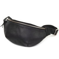 Сумка Grande Pelle Бананка унісекс вінтажна Чорна (11144)