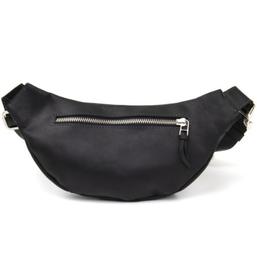 Сумка Grande Pelle Бананка унісекс вінтажна Чорна (11144)