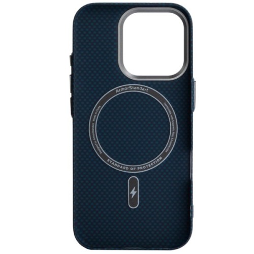 Чохол до мобільного телефона Armorstandart LikeCarbon2 MagCase Apple iPhone 16 Pro Kevlar Dark Blue (ARM88594)