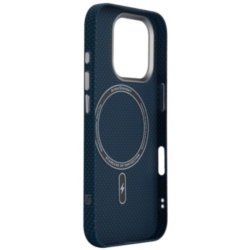 Чохол до мобільного телефона Armorstandart LikeCarbon2 MagCase Apple iPhone 16 Pro Kevlar Dark Blue (ARM88594)