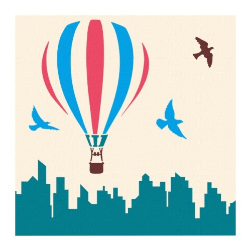 Картина по номерам Rosa Політ над містом 20 х 20 см (4823098540694)